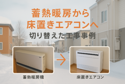 蓄熱暖房から寒冷地用エアコンへ切り替えた札幌の工事事例/省エネで快適！