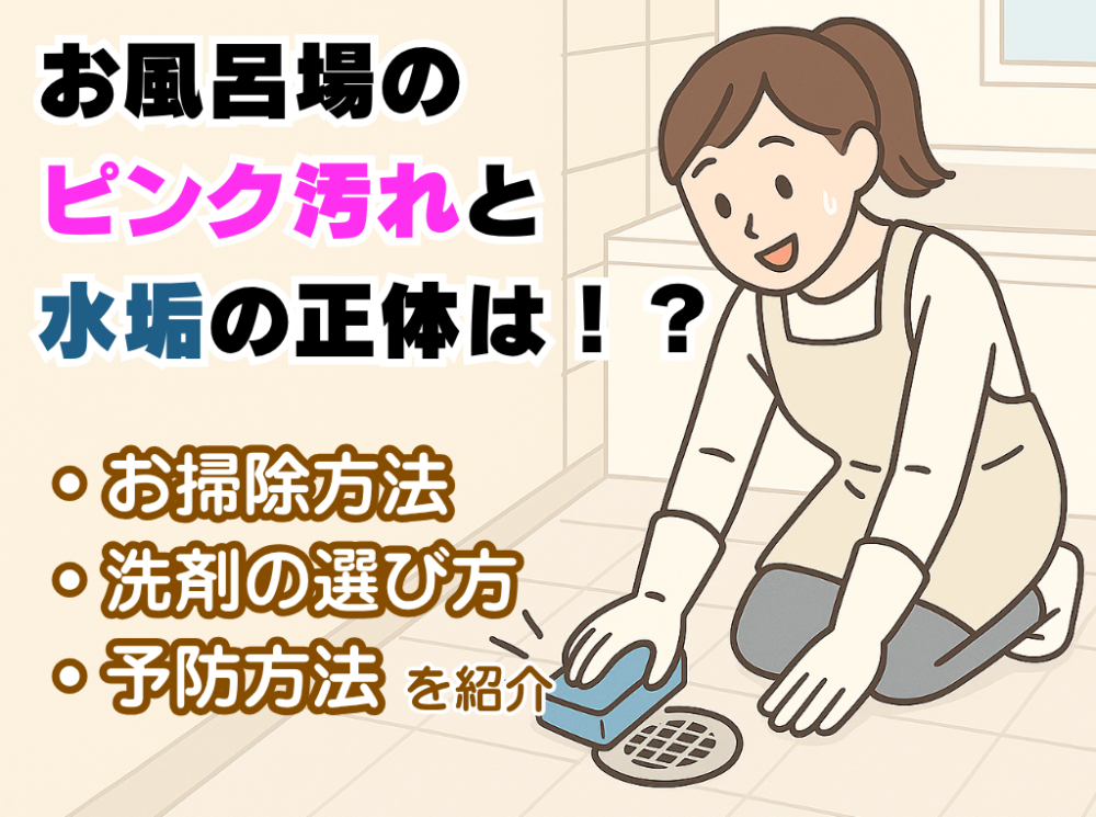 風呂場のピンク汚れと水垢の正体