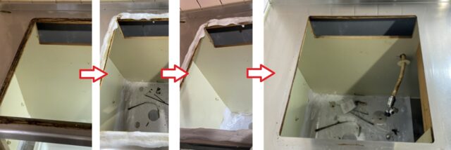 ビルトインコンロの交換時の清掃
