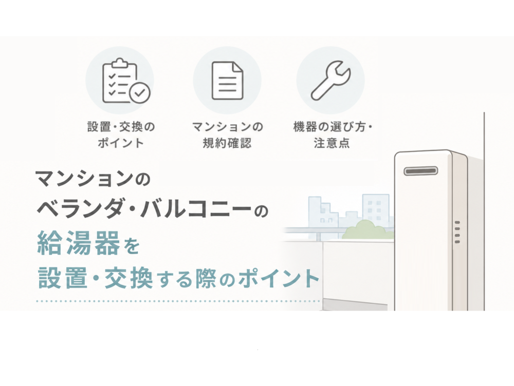 マンションのベランダ・バルコニーの給湯器を設置・交換する際のポイント