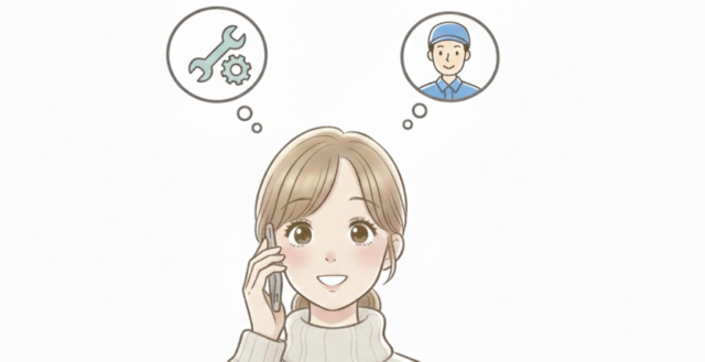 工事を依頼する女性