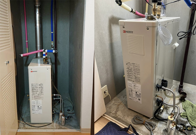 ノーリツ製の給湯器を後継機種へ交換
