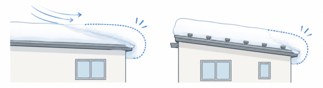 雪庇ができやすい場所